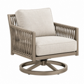 Poltrona da giardino 80 x 85 x 90 cm in metallo e corda sintetica tortora con seduta girevole