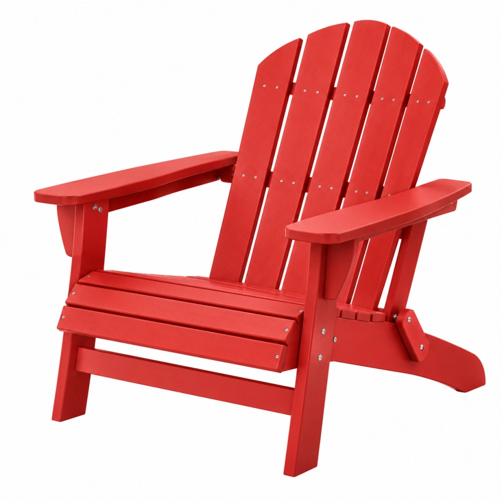 Sedia Adirondack da esterno 83 x 80 x 98 cm in plastica rossa pieghevole