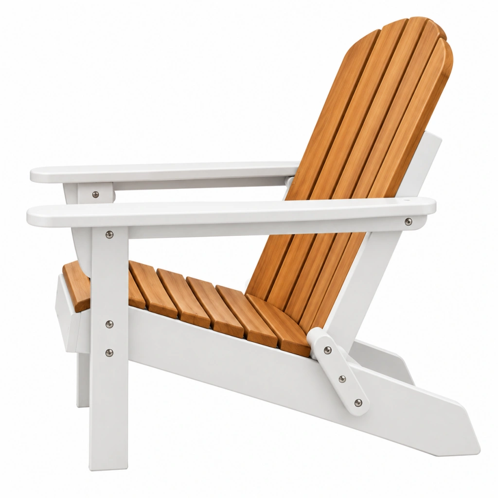Sedia da giardino Adirondack 78 x 83 x 92 cm in legno bianco e naturale con braccioli