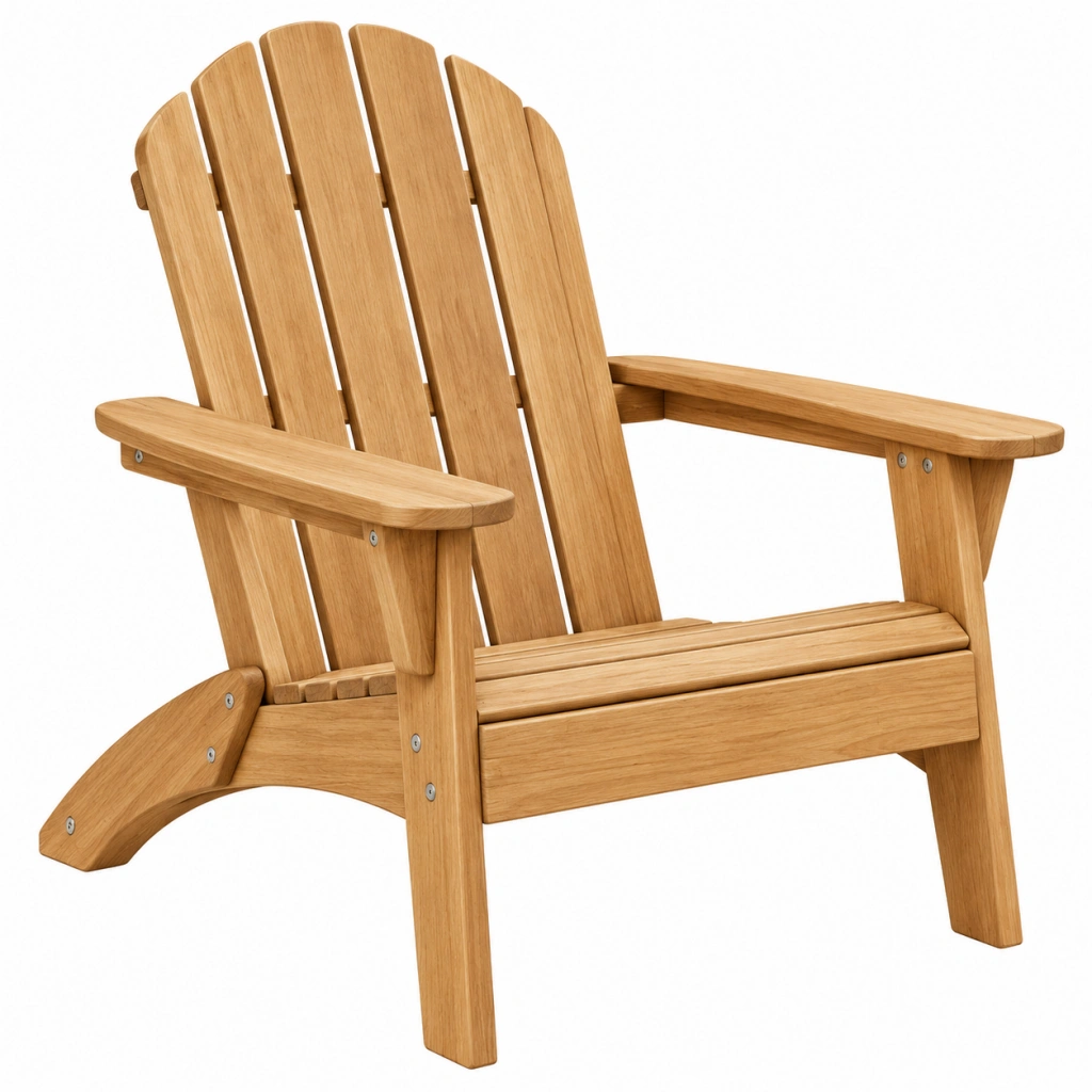 Poltrona da giardino 78 x 90 x 100 cm in legno marrone naturale stile Adirondack con braccioli
